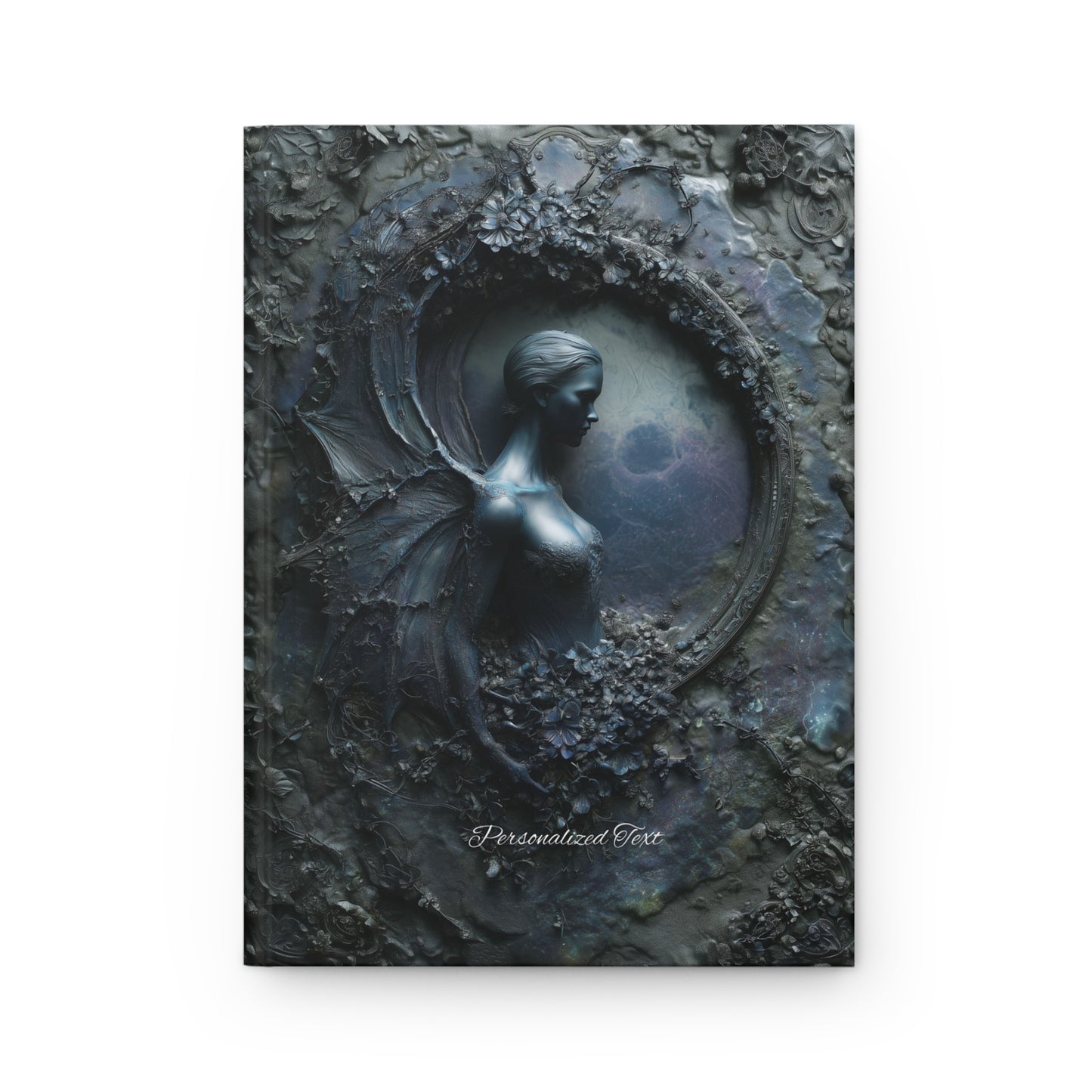 Dark Fairy Moon Journal – Gothic Celestial Fantasy Notebook with Optional Personalized Text