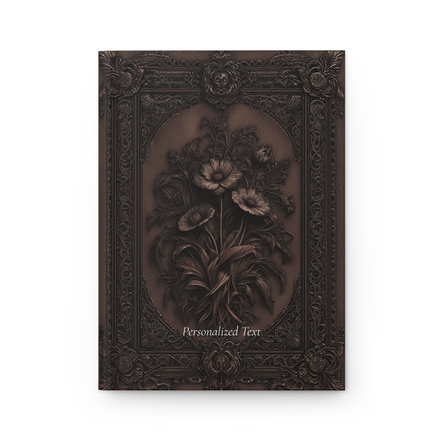 Gothic Floral Notebook – Antique Botanical Journal with Optional Personalized Text