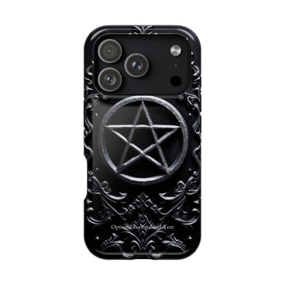 Gothic Pentagram Phone Case – Occult Symbol Design with Optional Personalized Text (MATTE VERSION)