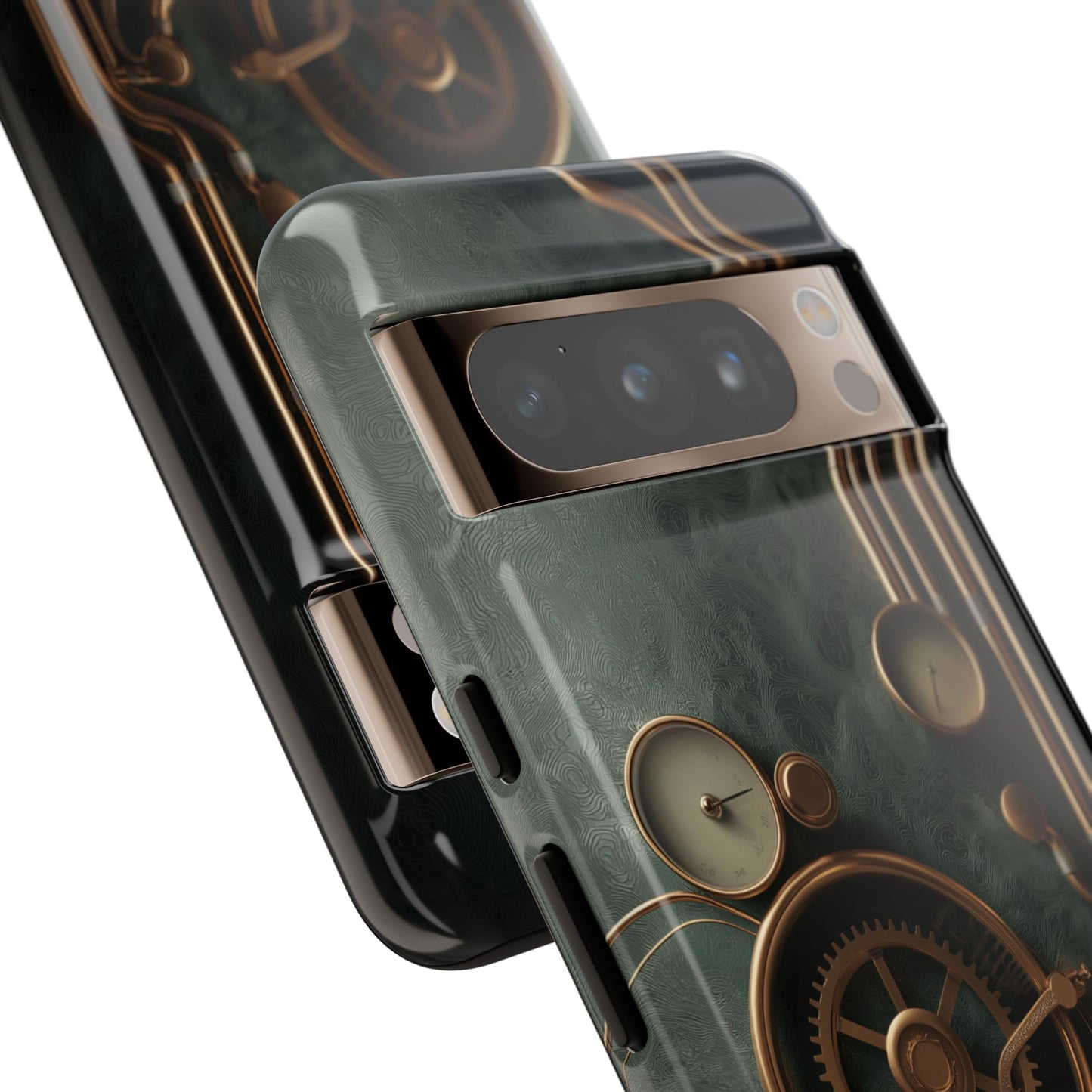 Steampunk Gear Phone Case – Vintage Clockwork Industrial Design with Optional Personalized Text