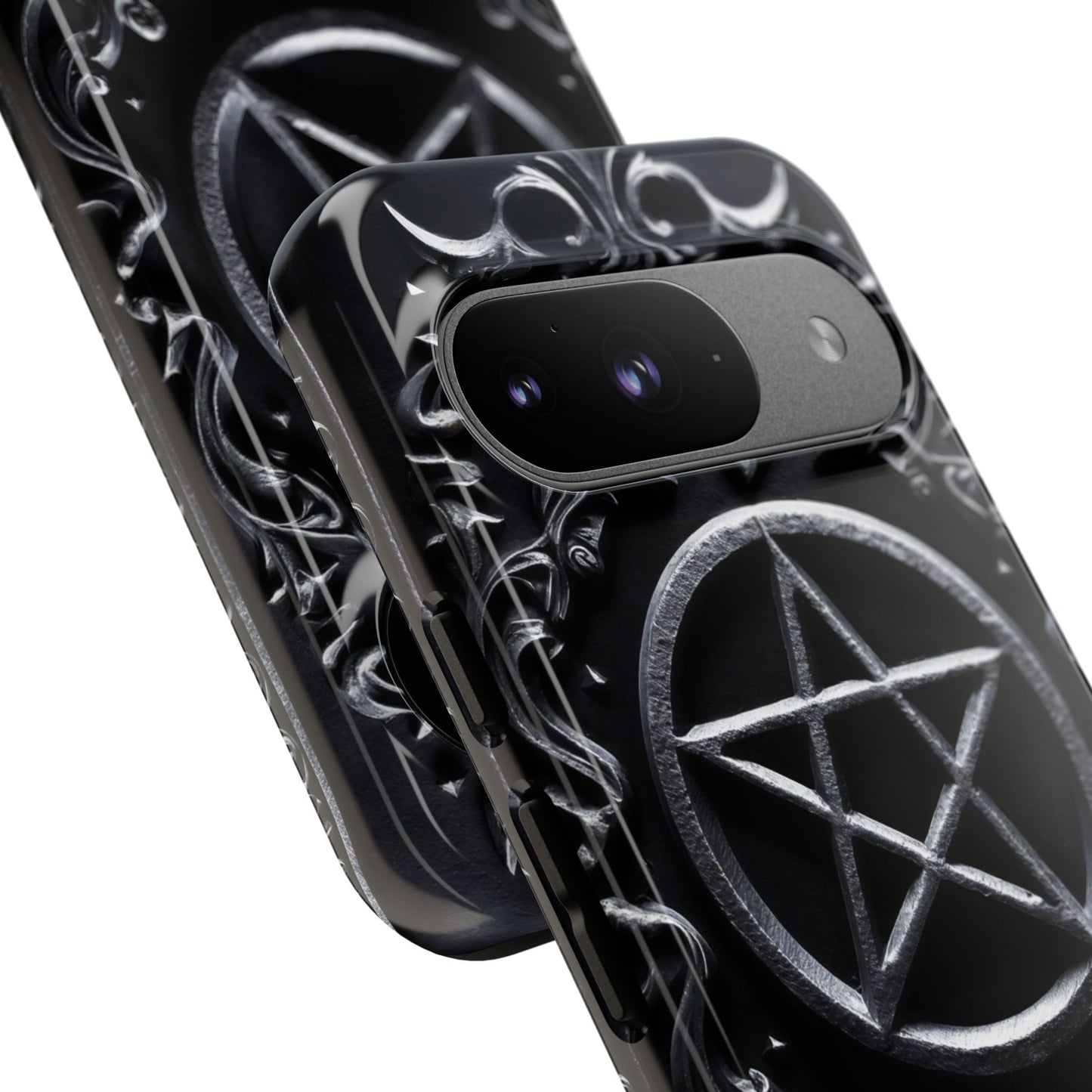 Gothic Pentagram Phone Case – Occult Symbol Design with Optional Personalized Text (MATTE VERSION)