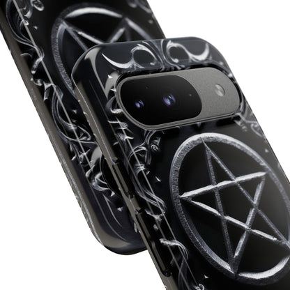 Gothic Pentagram Phone Case – Occult Symbol Design with Optional Personalized Text (MATTE VERSION)
