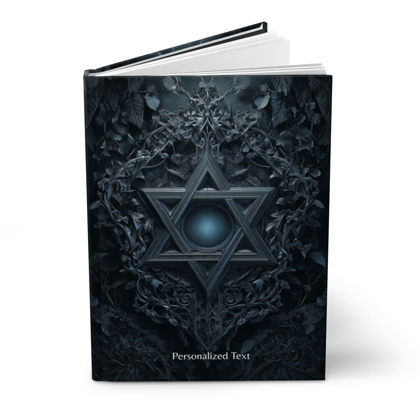 Gothic Star of David Journal, Gothic Mystical Notebook, Dark Esoteric Grimoire, Personalized Hardcover & Spiral Journal