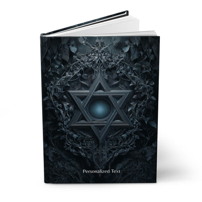 Gothic Star of David Journal, Gothic Mystical Notebook, Dark Esoteric Grimoire, Personalized Hardcover & Spiral Journal