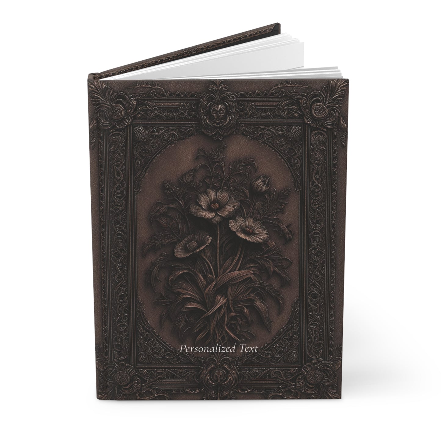 Gothic Floral Notebook – Antique Botanical Journal with Optional Personalized Text