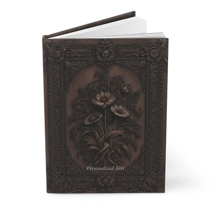 Gothic Floral Notebook – Antique Botanical Journal with Optional Personalized Text