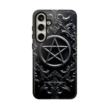 Gothic Pentagram Phone Case – Occult Symbol Design with Optional Personalized Text (MATTE VERSION)