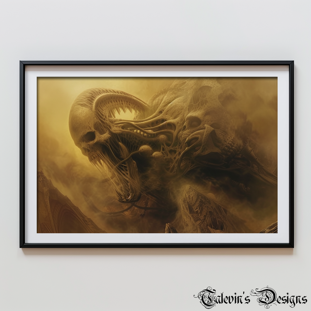 The Great Beast Digital Art Print – High-Resolution Gothic Fantasy Artwork for Home Decor