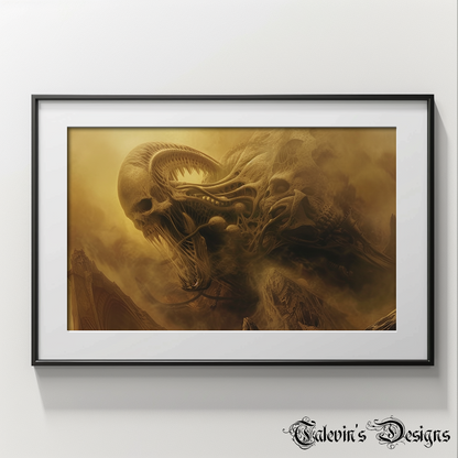 The Great Beast Digital Art Print – High-Resolution Gothic Fantasy Artwork for Home Decor