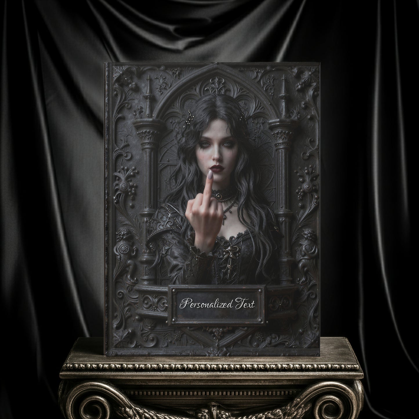 Gothic Rebel Witch Journal – Dark Alternative Notebook with Optional Personalized Text