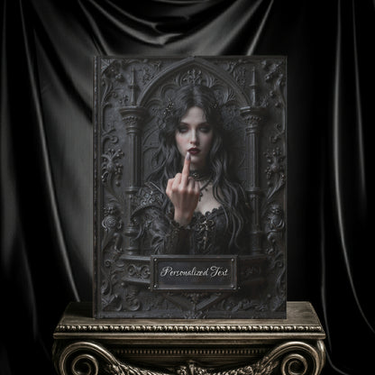 Gothic Rebel Witch Journal – Dark Alternative Notebook with Optional Personalized Text