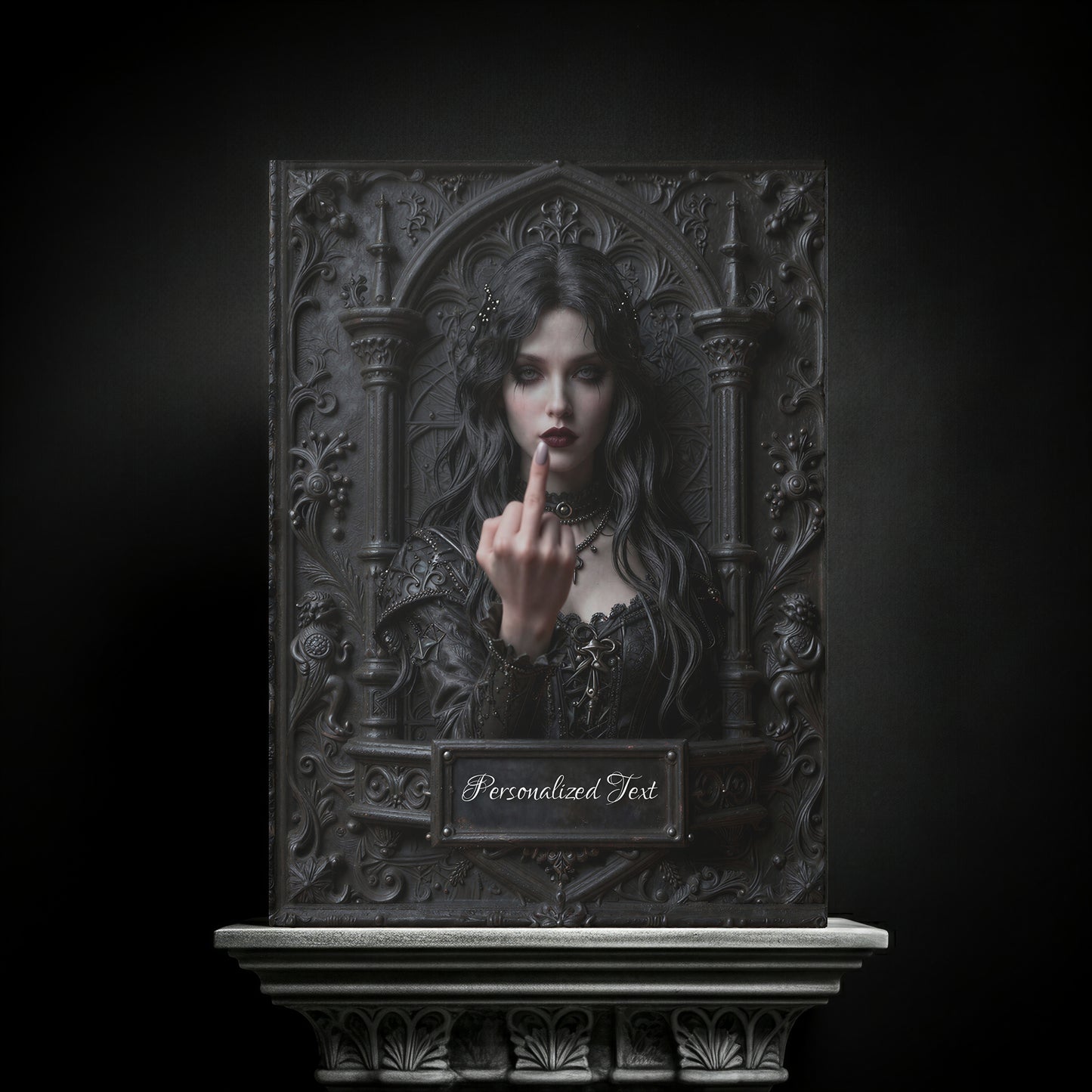 Gothic Rebel Witch Journal – Dark Alternative Notebook with Optional Personalized Text