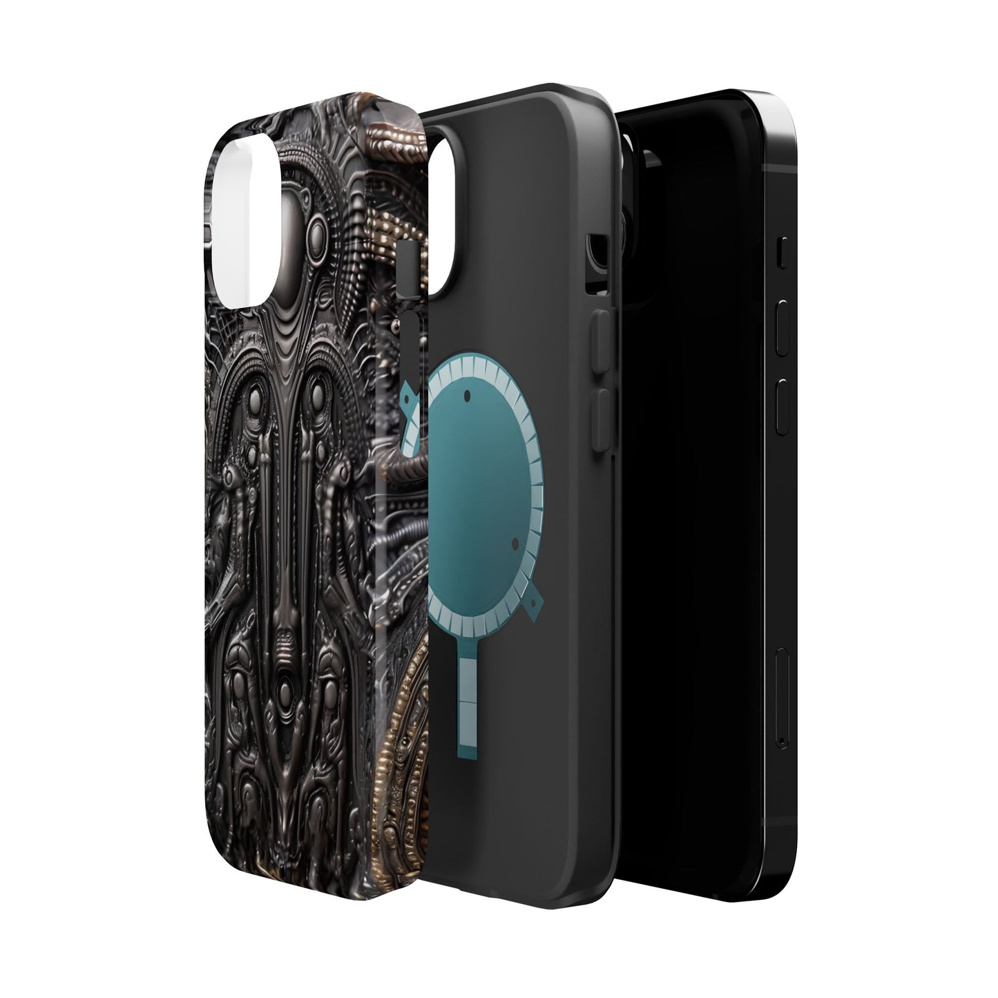 Biomechanical Horror Phone Case – Dark Sci-Fi Design for iPhone, Samsung Galaxy, Google Pixel Devices