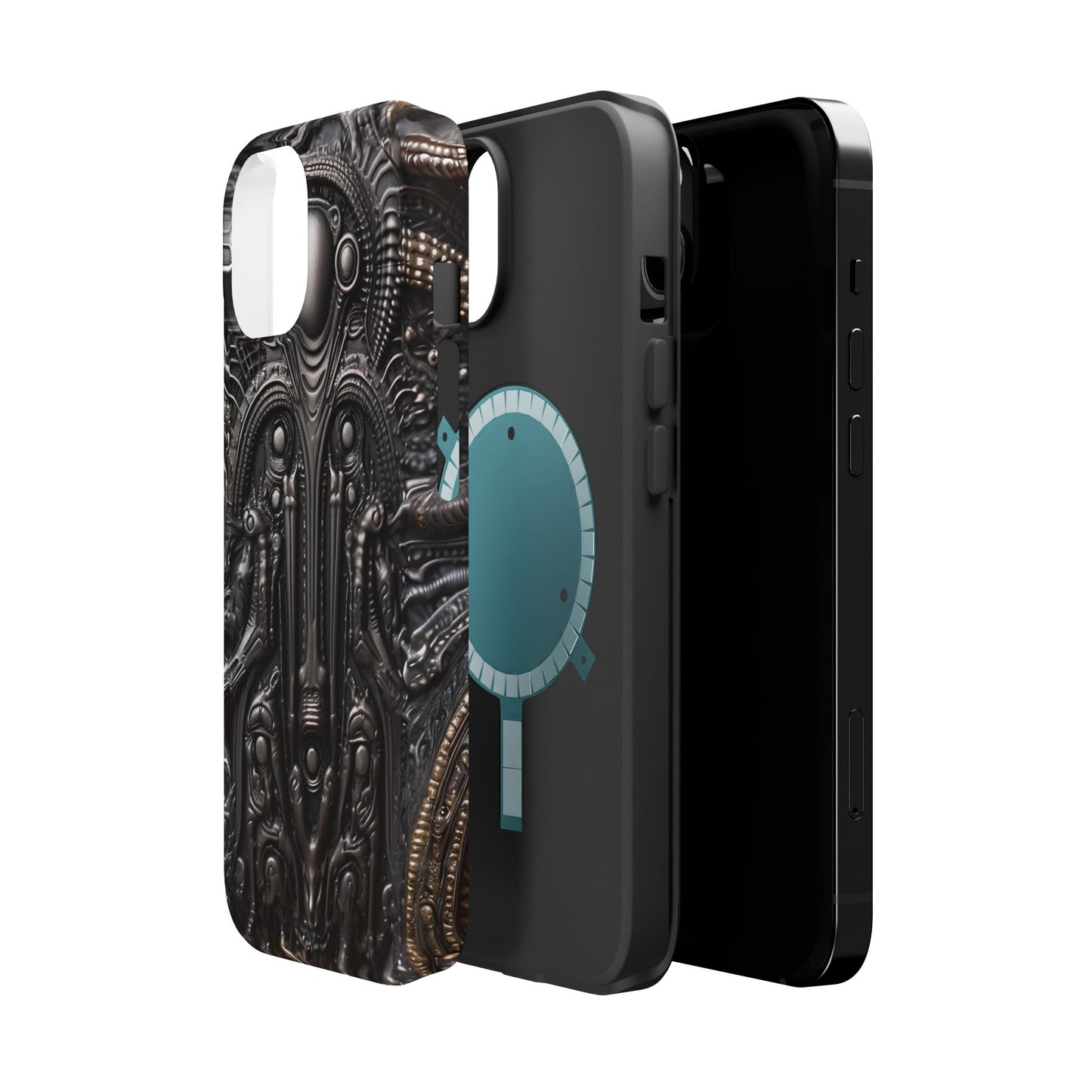 Biomechanical Horror Phone Case – Dark Sci-Fi Design for iPhone, Samsung Galaxy, Google Pixel Devices