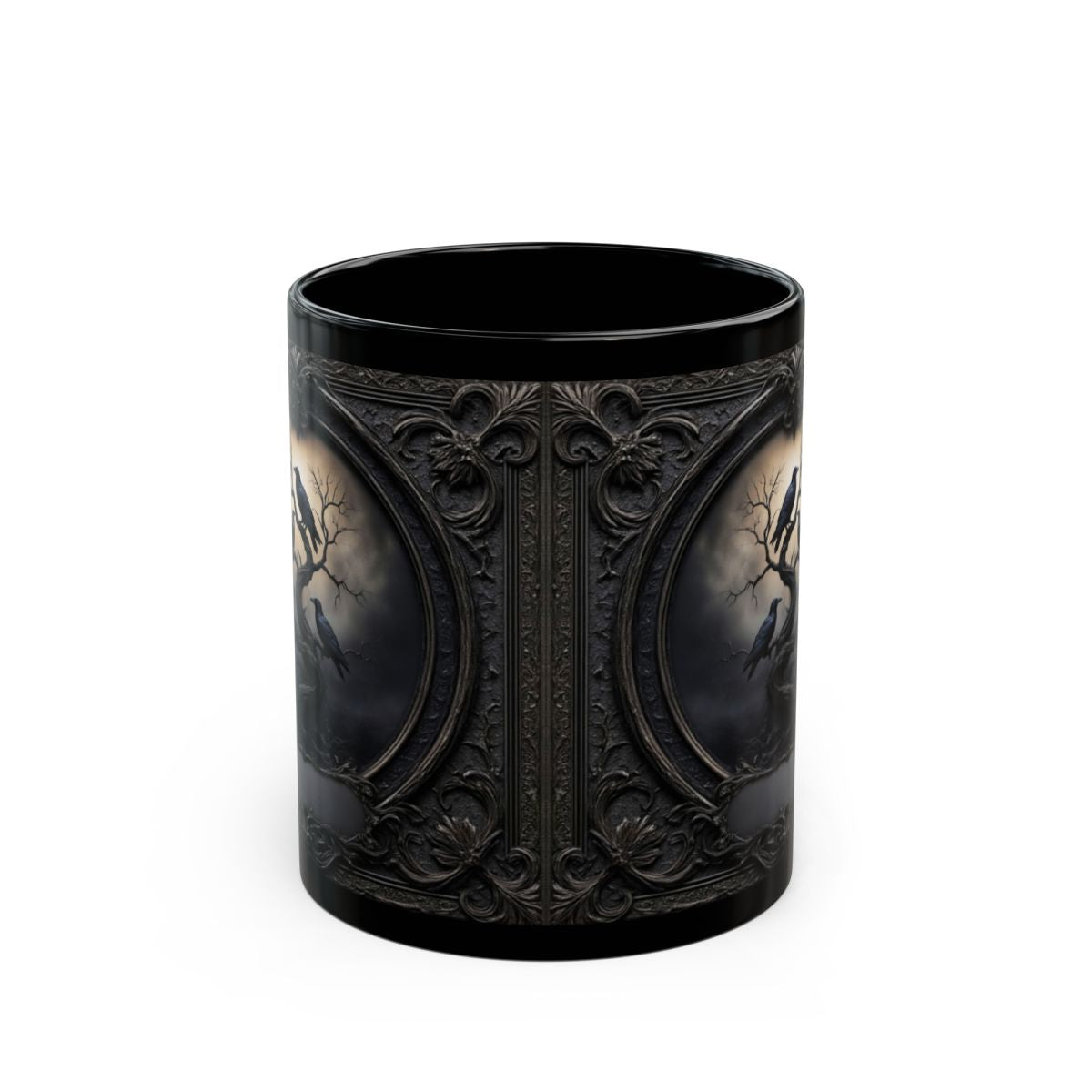 Personalized Gothic Raven Mug – Dark Aesthetic Ceramic Coffee Cup