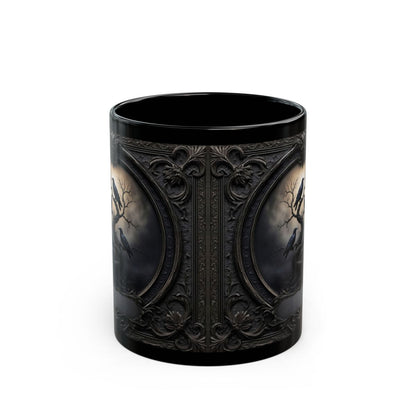 Personalized Gothic Raven Mug – Dark Aesthetic Ceramic Coffee Cup
