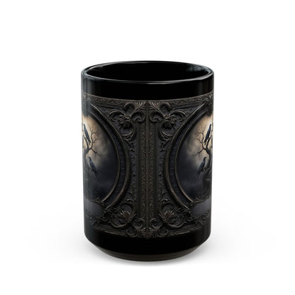 Personalized Gothic Raven Mug – Dark Aesthetic Ceramic Coffee Cup