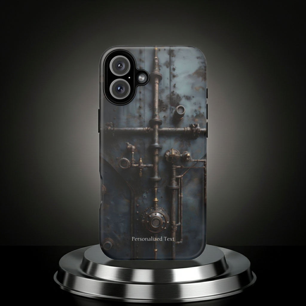 Personalized Steampunk Industrial Pipes Phone Case – Vintage Mechanical Machinery Cover for iPhone, Samsung Galaxy & Google Pixel
