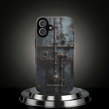 Personalized Steampunk Industrial Pipes Phone Case – Vintage Mechanical Machinery Cover for iPhone, Samsung Galaxy & Google Pixel