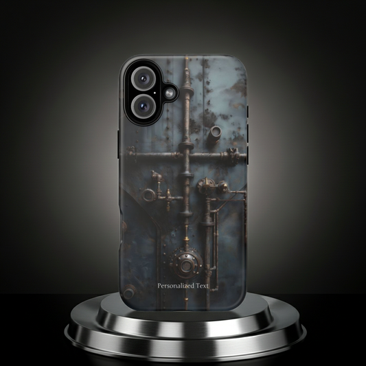 Personalized Steampunk Industrial Pipes Phone Case – Vintage Mechanical Machinery Cover for iPhone, Samsung Galaxy & Google Pixel
