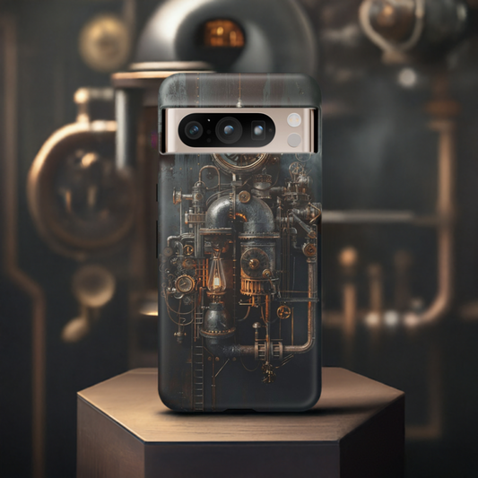 Steampunk Machine #2 Phone Case - Intricate Industrial Design for iPhone, Samsung Galaxy, Google Pixel Devices, Victorian Design Gears