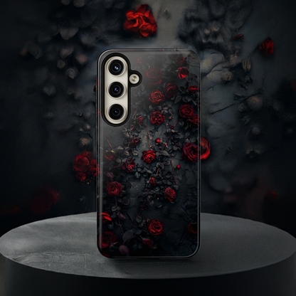 Gothic Roses Tough Phone Case – Elegant Dark Floral Design for iPhone, Samsung Galaxy, and Google Pixel Devices