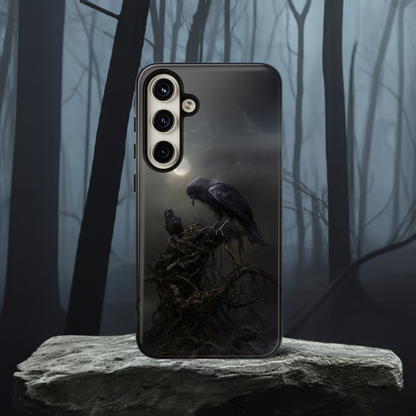 Gothic Raven Phone Case - Dark Crow Art for iPhone, Samsung Galaxy, and Google Pixel Devices