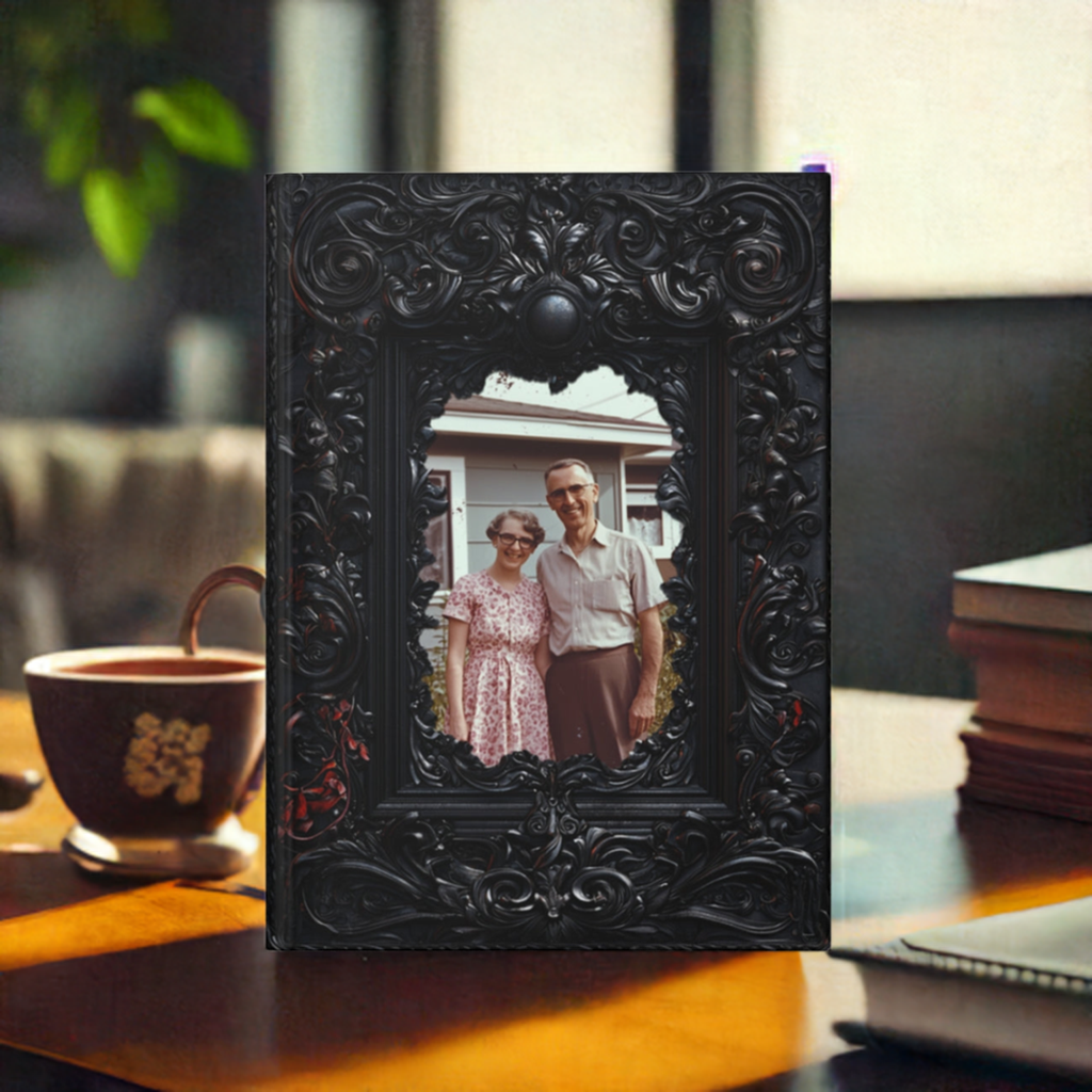 Custom Photo Hardcover Journal with Ornate Frame Design