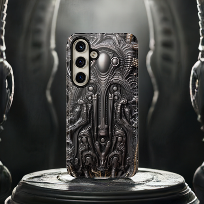 Biomechanical Horror Phone Case – Dark Sci-Fi Design for iPhone, Samsung Galaxy, Google Pixel Devices