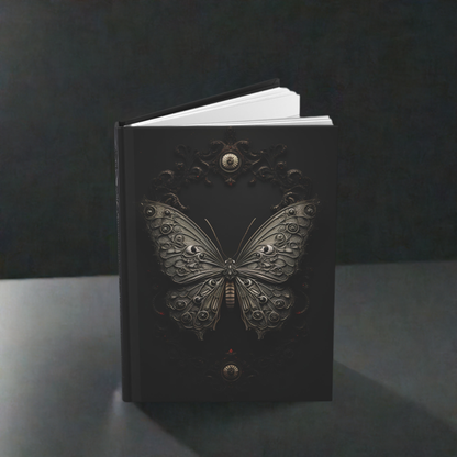 Gothic Butterfly Hardcover Notebook – Elegant Dark Aesthetic Journal for Writing and Sketching