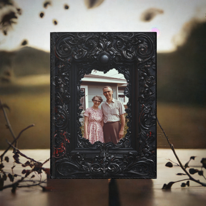 Custom Photo Hardcover Journal with Ornate Frame Design