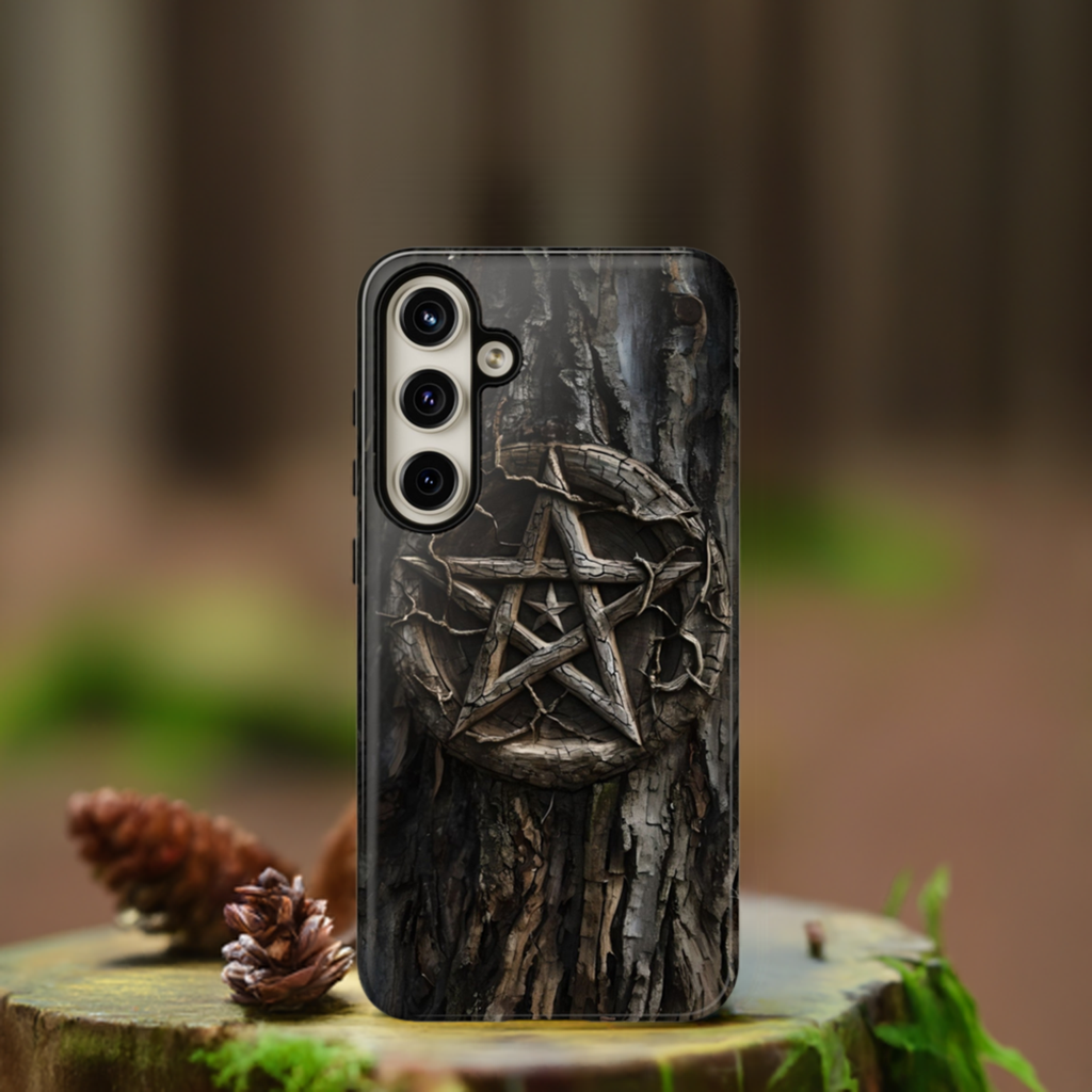 Pentacle Tree Phone Case – Wiccan Nature Magic Design for iPhone, Samsung Galaxy, and Google Pixel Devices