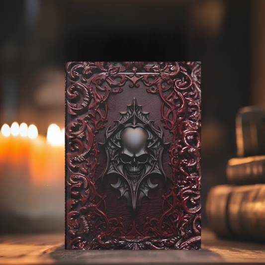 Vampiric Journal Hardcover Notebook – Gothic Skull Design for Dark Fantasy Enthusiasts