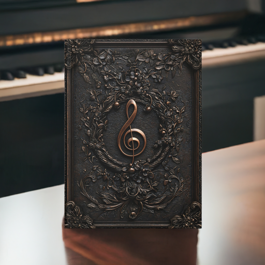 Elegant Floral Treble Clef Hardcover Notebook - Perfect for Music Lovers