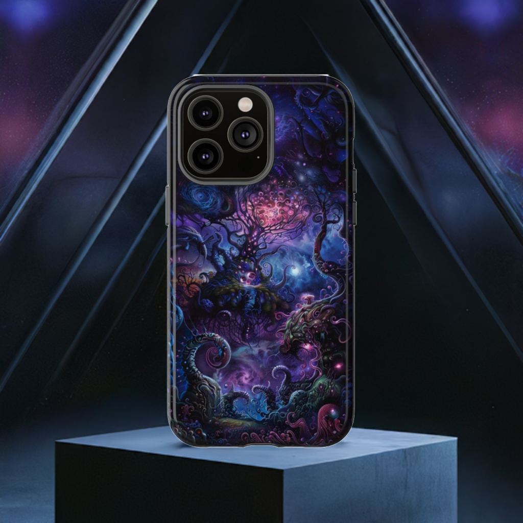 Trippy Psychedelic Alien Landscape Phone Case - Vibrant Abstract Design for iPhone, Samsung Galaxy and Google Pixel Devices