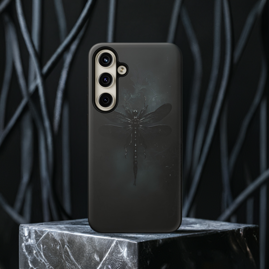 Gothic Dragonfly Phone Case – Dark Elegance Design for iPhone, Samsung Galaxy, and Google Pixel Devices