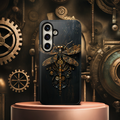 Steampunk Dragonfly Phone Case - Intricate Gear Design for iPhone, Samsung Galaxy, Google Pixel Devices