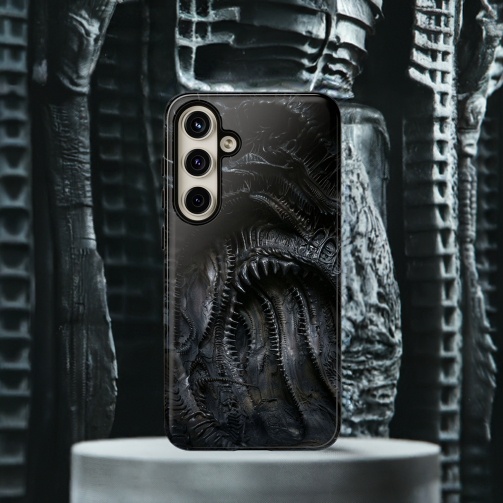 Surreal Biomechanical Phone Case - Gothic Sci-Fi Art for iPhone, Samsung Galaxy, and Google Pixel Devices