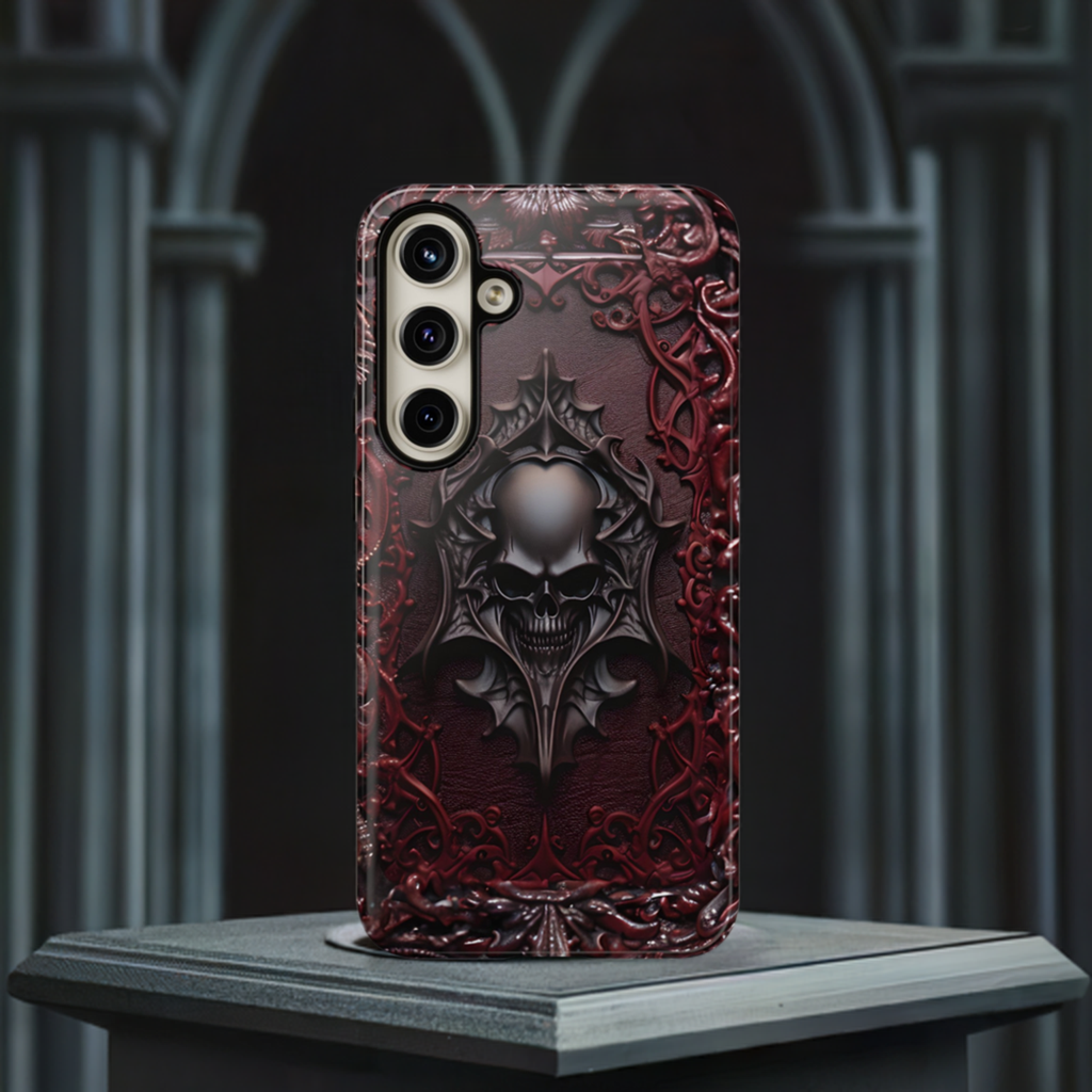 Vampiric Tough Phone Case – Gothic Skull Vampire Design for iPhone, Samsung Galaxy, and Google Pixel Devices