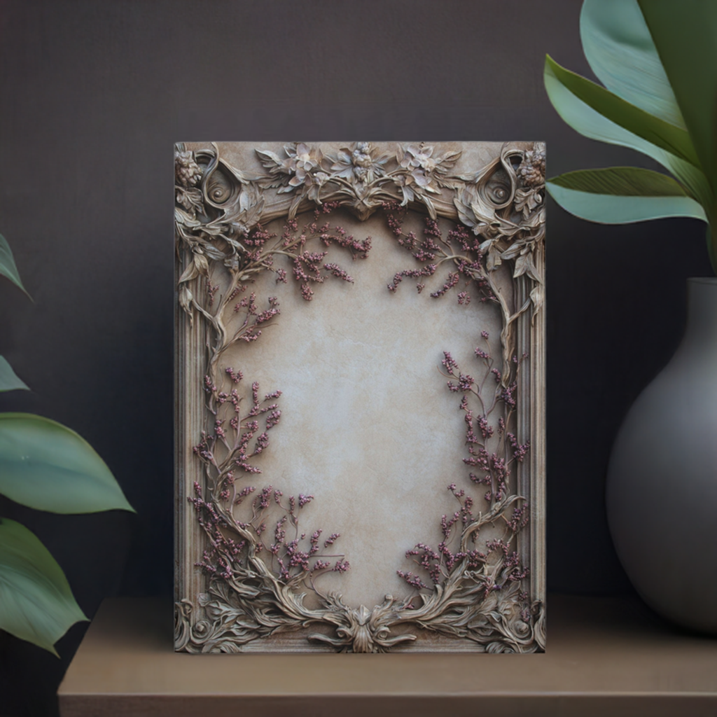 Ornate Floral Frame Journal - Antique-Inspired Hardcover Notebook