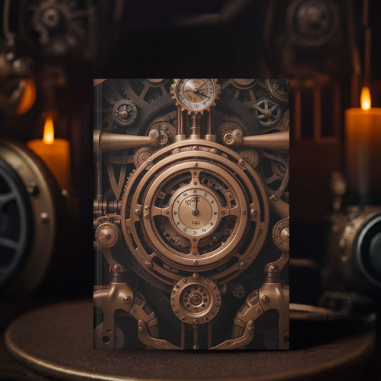 Steampunk Pipes and Gears #2 Hardcover Notebook – Retro-Futuristic Journal for Creative Writing and Sketching