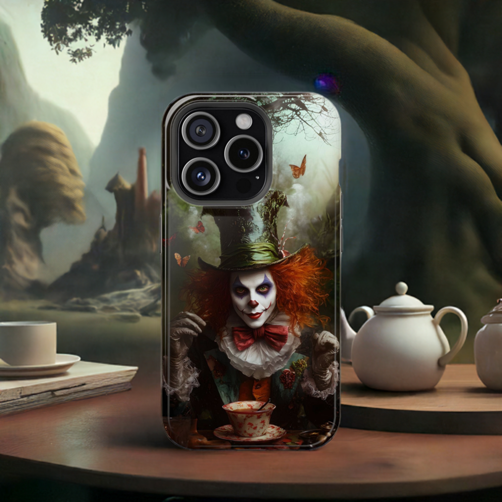 Mad Hatter Gothic Fantasy Phone Case - Dark Wonderland Design for iPhone, Samsung Galaxy, and Google Pixel Devices