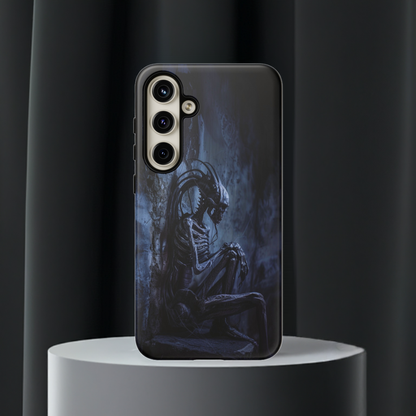 Gothic Alien Skeleton iPhone Case - Sci-Fi Horror Design