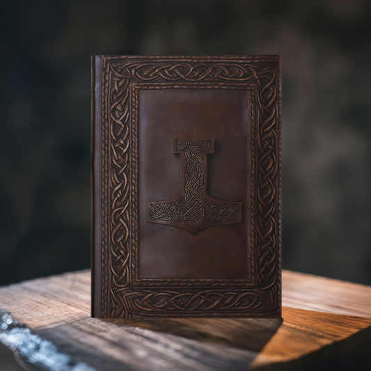 Mjölnir Hardcover Notebook – Norse Mythology Journal with Thor's Hammer Design for Writing and Sketching