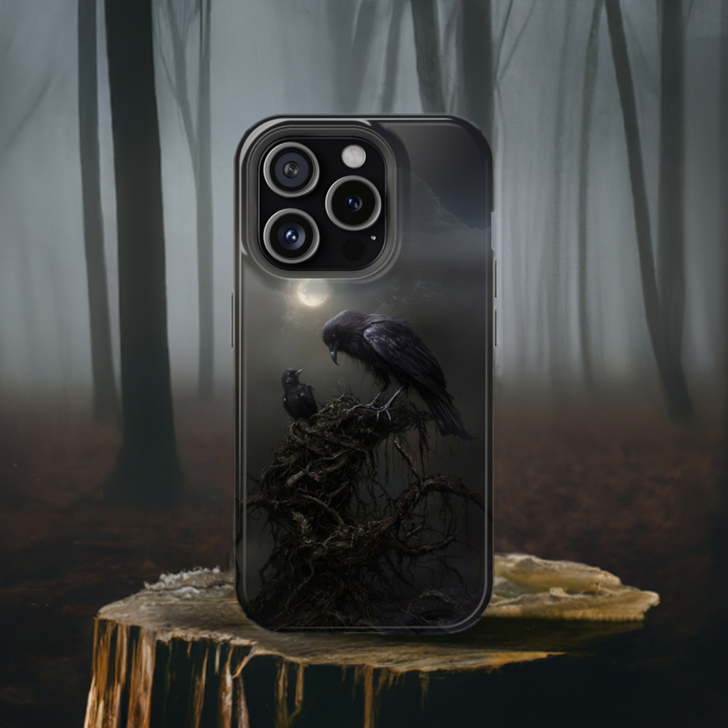 Gothic Raven Phone Case - Dark Crow Art for iPhone, Samsung Galaxy, and Google Pixel Devices