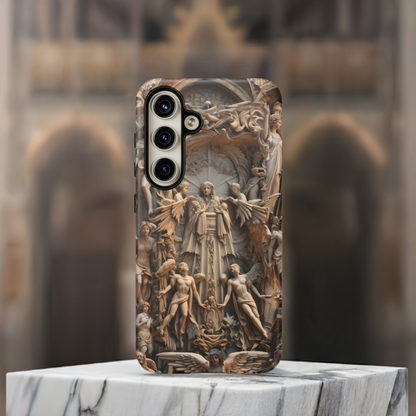 Angelic Statue Phone Case – Heavenly Gothic Marble Design for iPhone, Samsung Galaxy, and Google Pixel Devices