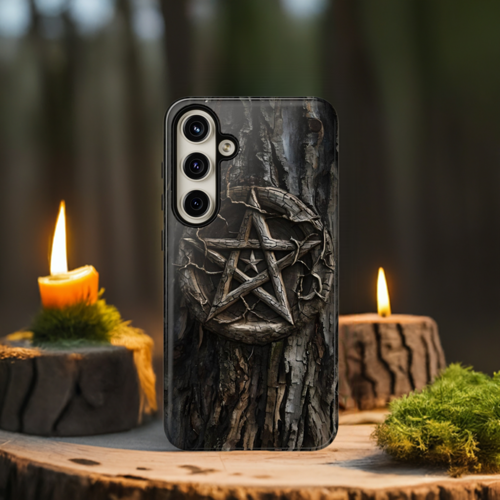 Pentacle Tree Phone Case – Wiccan Nature Magic Design for iPhone, Samsung Galaxy, and Google Pixel Devices