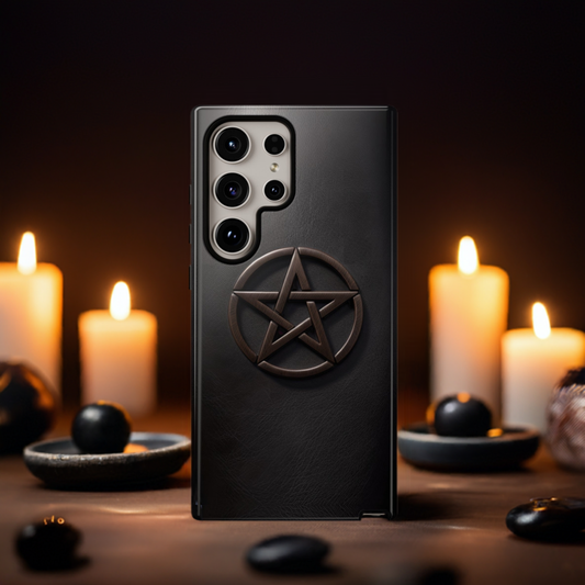 Simple Pentacle Tough Phone Case – Witchcraft Pentagram Design for iPhone, Samsung Galaxy, and Google Pixel Devices