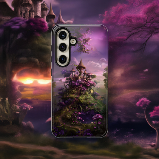 Enchanted Fairy Castle Phone Case - Magical Purple Fantasy Art for iPhone, Samsung Galaxy and Google Pixel Devices