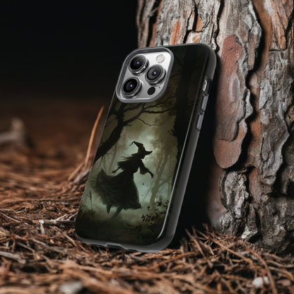 Spooky Witch Silhouette Phone Case - Halloween Dark Art Design for iPhone, Samsung Galaxy, and Google Pixel Devices